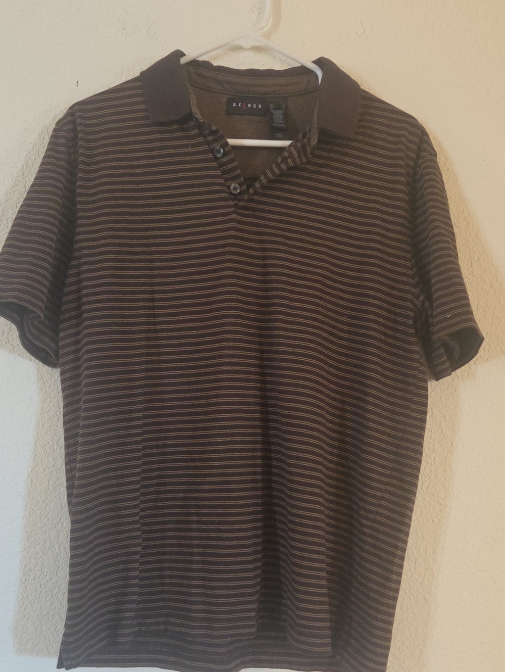 Axcess Men's Brown & Tan Striped Polo